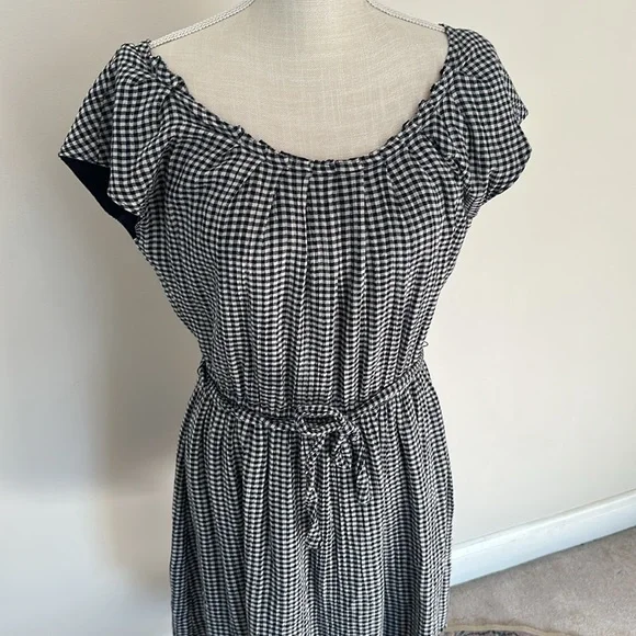 Lauren Conrad Gingham Blue and White Dress, Lined Size Medium - Picture 2 of 5
